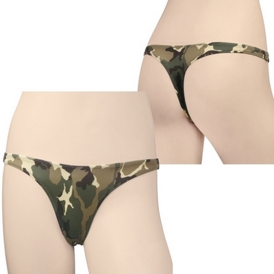 2wayストレッチ迷彩プリントTバック グリーン 2wayストレッチ迷彩プリントTバック グリーン