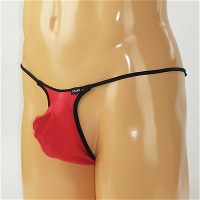 メンズ 2wayストレッチ黒パイピングハーフバック (レッド) メンズ 2wayストレッチ黒パイピングハーフバック (レッド)