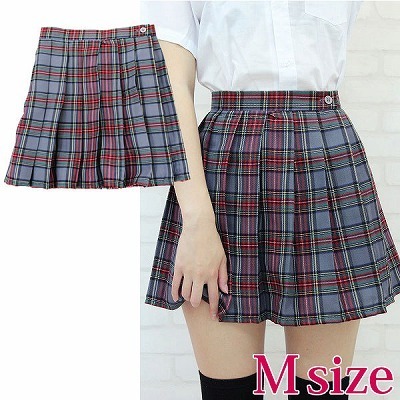 チェック柄プリーツスカート M チェック柄プリーツスカート M