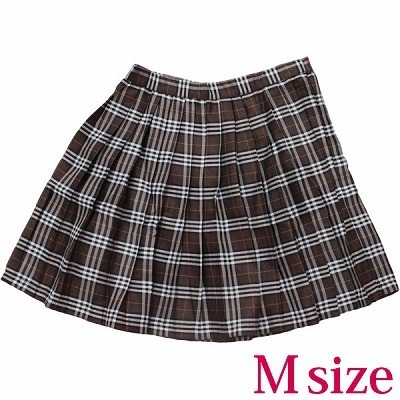 チェック柄プリーツスカート単品 ブラウン M チェック柄プリーツスカート単品 ブラウン M