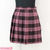 ポケット付きのチェック柄プリーツスカート単品 ピンク×ブラウン Lサイズ